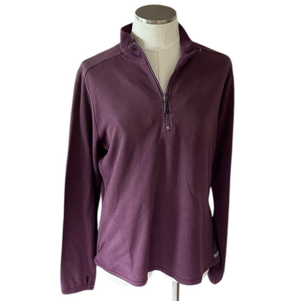 Woolrich Women’s Pullover Light Fleece 3/4 Zipper Jacket w/Thumb Holes Size L